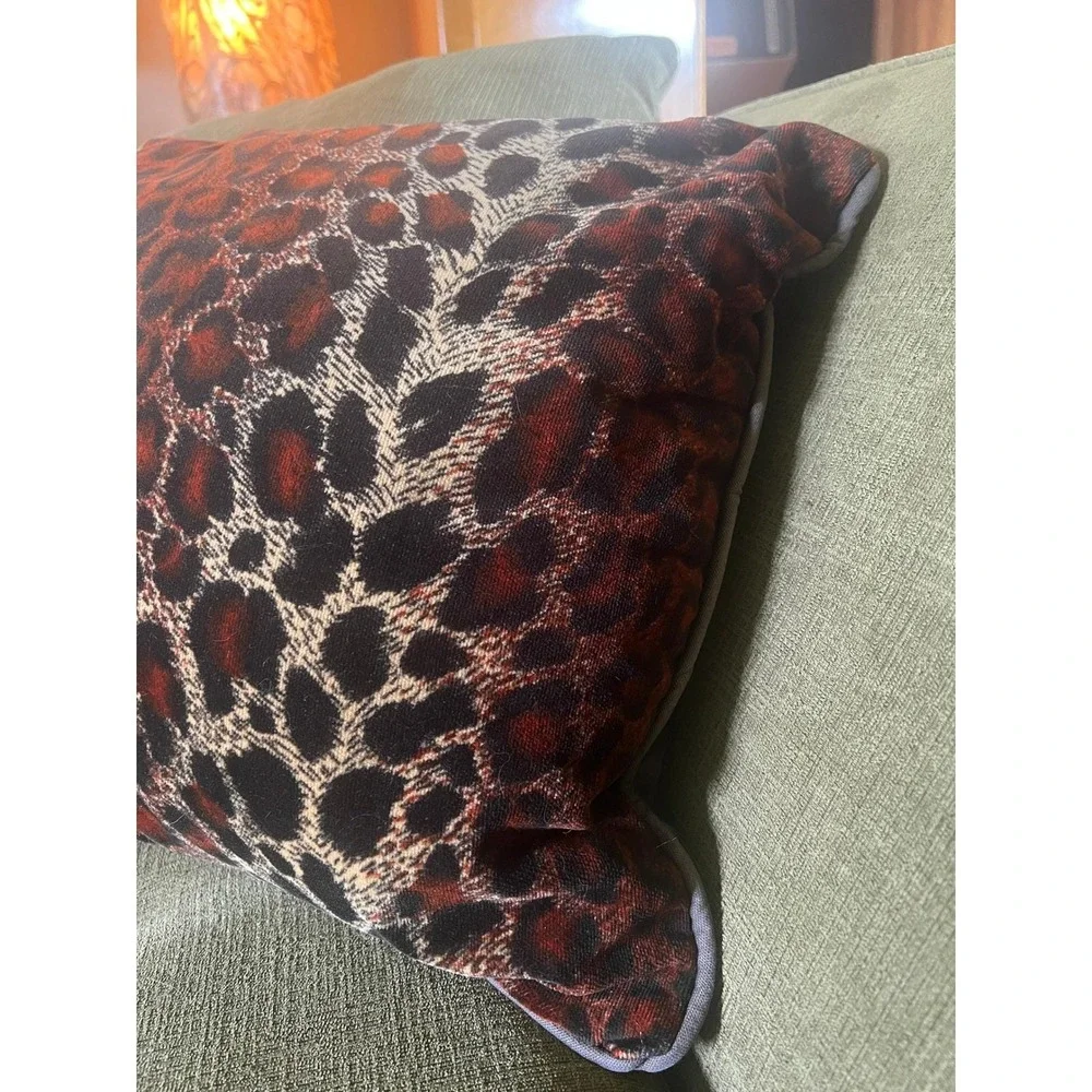 Leopard Print Whimsigoth‎ 90s Velvet Throw Pillow Animal Print Accent Plush
